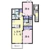 セレッソ参番館 2LDKの間取り