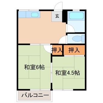 間取図 【初期費用3万円】田中コーポ