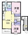 ヴィラ・アベニールＣ 2LDKの間取り