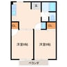 グリーンヒルズなかのII 2DKの間取り