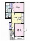 ソレアードホソヤＤ 2DKの間取り