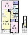 ラフィーネ 2LDKの間取り