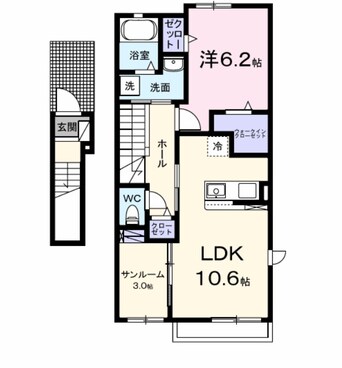 間取図 アイランドヒルズ右籾　II