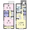 Ｋ．Ｚ　ｗｉｌｌ　Ｈ 2LDKの間取り