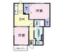 ベルフラワーＤ 2DKの間取り