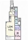 ヒカルサ土浦神立イーストII 1LDKの間取り