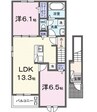 プリムローズ　Ｂ 2LDKの間取り