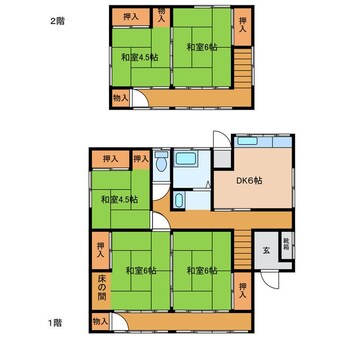 間取図 右籾角地住宅