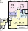 レジデンスさくら台Ｂ 2LDKの間取り