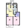 サンプレイス３ 2DKの間取り