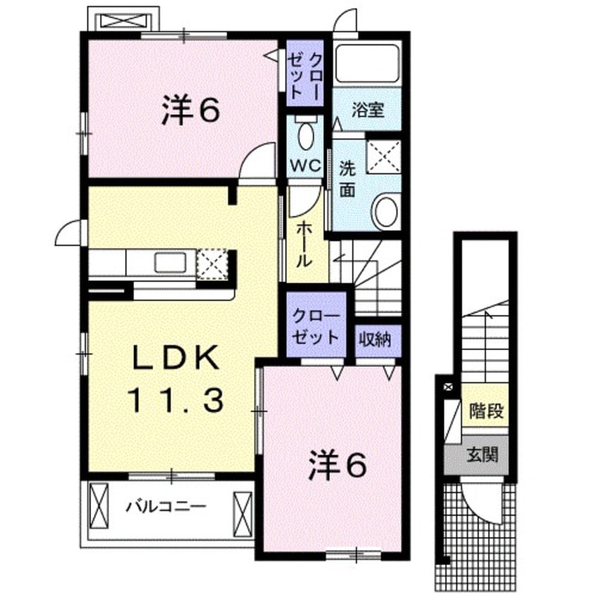 間取図 霞台ハイツＥ