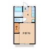【家電付き！】永瀬ハイツ 1Kの間取り