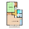 ベルフォーレ稲荷前C 1LDKの間取り