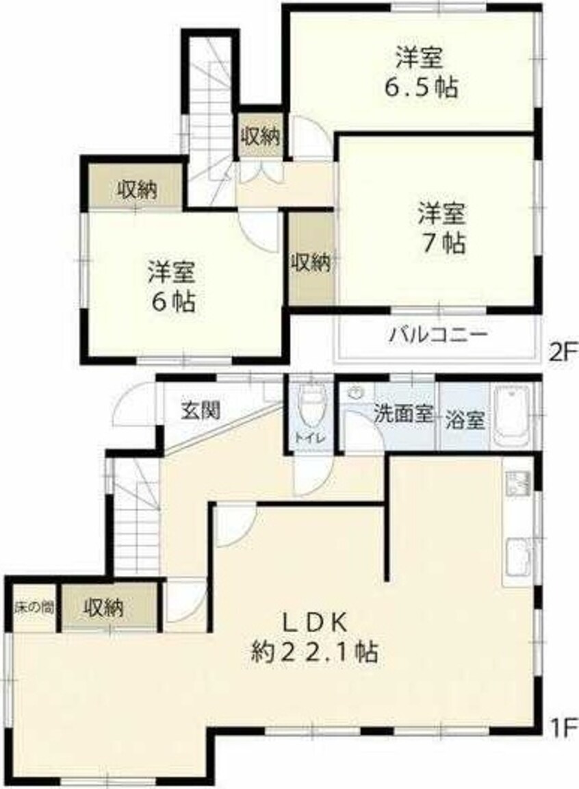 間取図 北欧風ヴィンテージハウス牛久