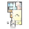 クローバーアイズ 1Kの間取り