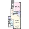 レグラ・デ・オロII 1LDKの間取り