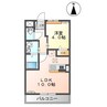 エヴァーヒルズ 1LDKの間取り