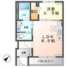 Kanon （カノン） 1LDKの間取り