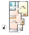 イーストピアTSUKUBAII 1LDKの間取り