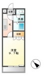 サザンウインド 1Kの間取り