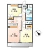 メルヴェール 2LDKの間取り