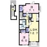 サニーヴィレッジII 2LDKの間取り