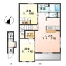 Juneberry I’s（ジューンベリーアイズ） 2LDKの間取り