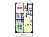 パルシャス東 2LDKの間取り