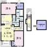 オーロラ要Ｃ 2LDKの間取り