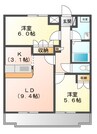 パインツリー　つくば 2LDKの間取り