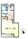 パルティール 1Kの間取り