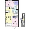 リリア・ヴィレII 2LDKの間取り