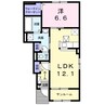 クレスト　サン　ヒルズI 1LDKの間取り