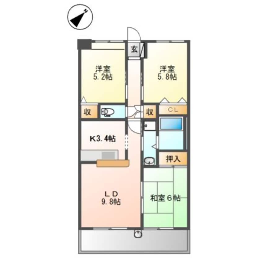 間取図 グランディール高野台