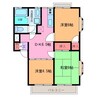 シティハイツソシアルI 3DKの間取り