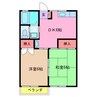 シルクハイツ　イイジマ 2DKの間取り
