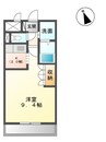 千部越 1Kの間取り