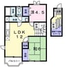 プリムヴェール 2LDKの間取り