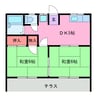 エステートハイツA 2DKの間取り