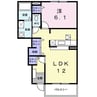 アジュール 1LDKの間取り