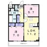 ソルス・おおたか 2LDKの間取り