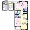 サニーサイドテラス 2LDKの間取り