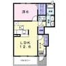 メルシープラザII 1LDKの間取り