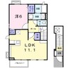 コリーヌ 1LDKの間取り