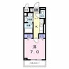 ソルス・おおたか 1Kの間取り