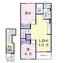 カーサボニートＩ 2LDKの間取り