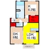 シャンテ小絹 2LDKの間取り