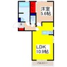 メゾン・フィエールII 1LDKの間取り