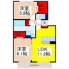 ル・レーブ 2LDKの間取り