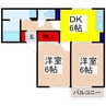 クレセントコート 2DKの間取り